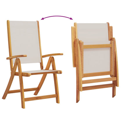 Chaises de jardin 4 pièces pliables en bois d'acacia et textilène.