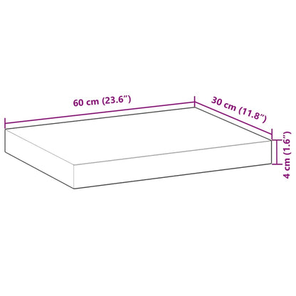 Schweberegal 60x30x4 cm Massivholz Akazie Unbehandelt