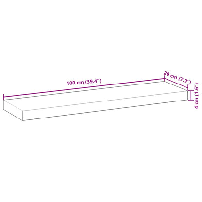 Schweberegale 2 Stk. 100x20x4 cm Massivholz Akazie Ölbehandelt