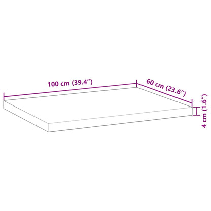 Schreibtischplatte Unbehandelt 100x60x4 cm Massivholz Akazie