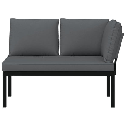 Banc de jardin avec coussin aluminium noir