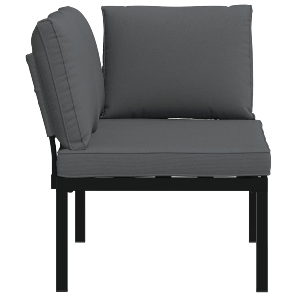 Banc de jardin avec coussin aluminium noir