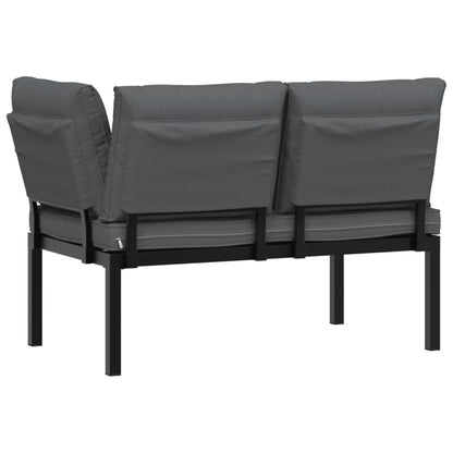 Banc de jardin avec coussin aluminium noir