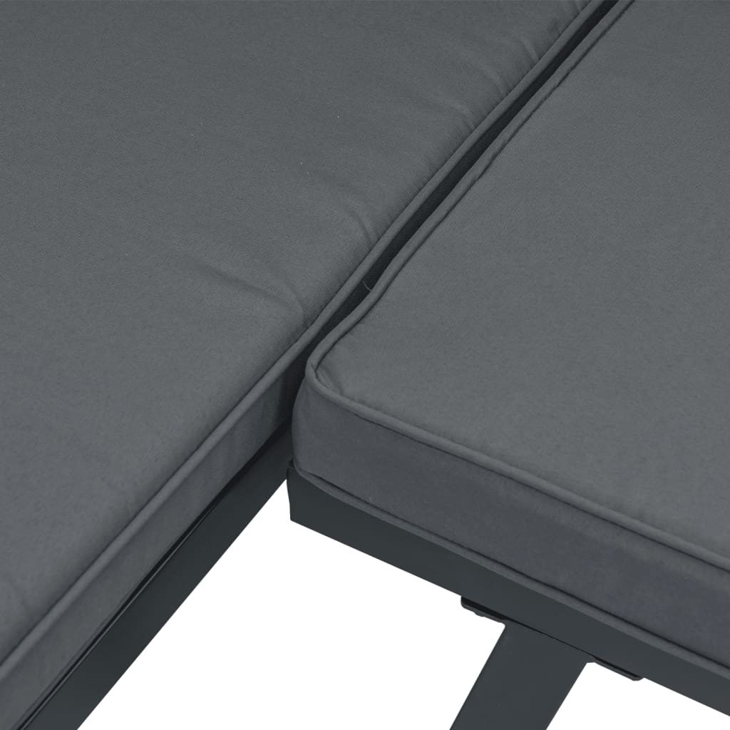 Banc de jardin avec coussin aluminium noir