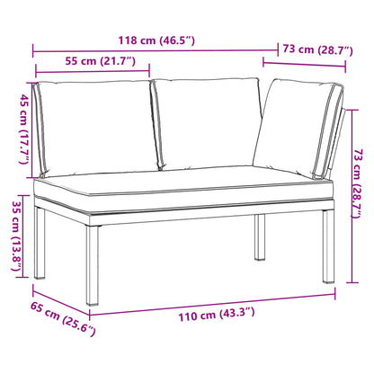 Banc de jardin avec coussin aluminium noir