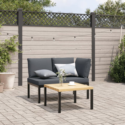 Banc de jardin avec coussin aluminium noir