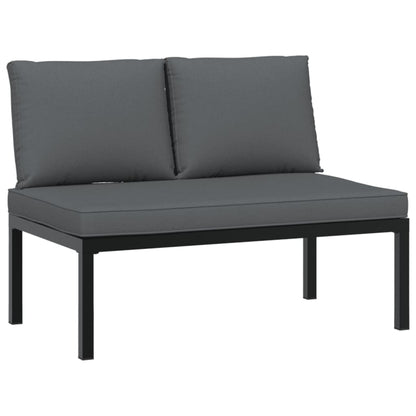 Banc de jardin avec coussin aluminium noir