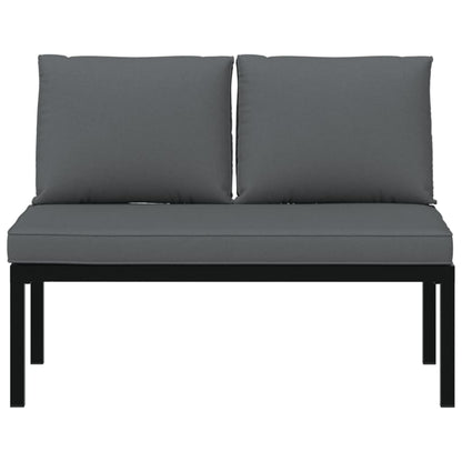 Banc de jardin avec coussin aluminium noir