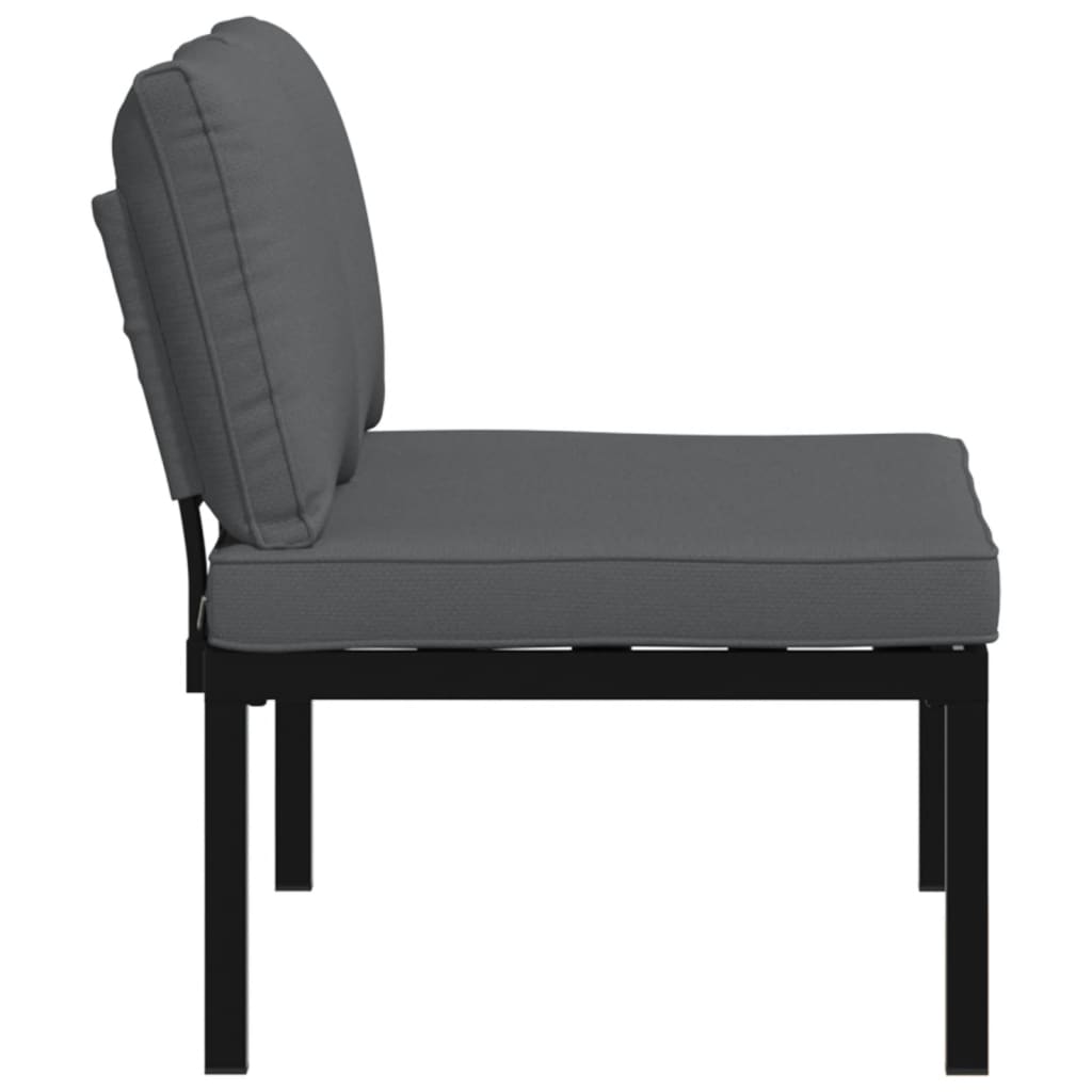 Banc de jardin avec coussin aluminium noir