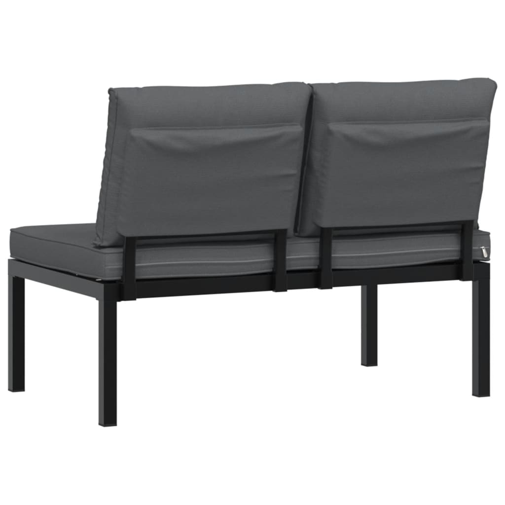 Banc de jardin avec coussin aluminium noir