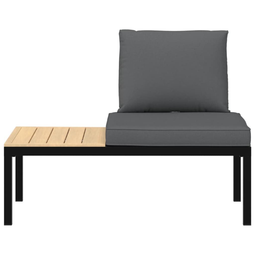 Banc de jardin avec coussin aluminium noir