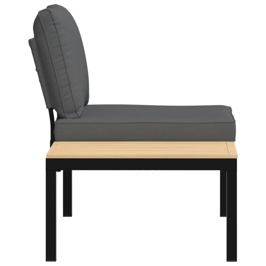 Banc de jardin avec coussin aluminium noir