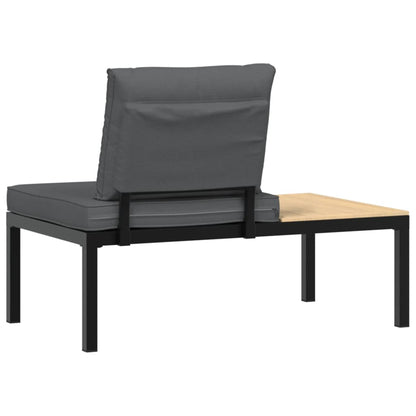 Banc de jardin avec coussin aluminium noir