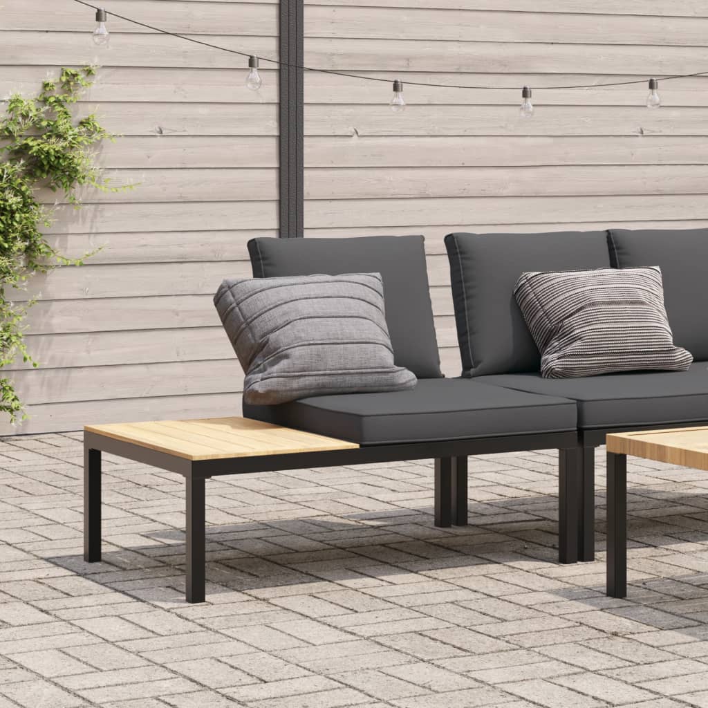 Banc de jardin avec coussin aluminium noir