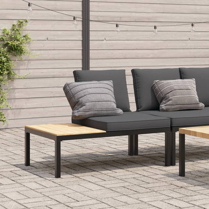 Banc de jardin avec coussin aluminium noir