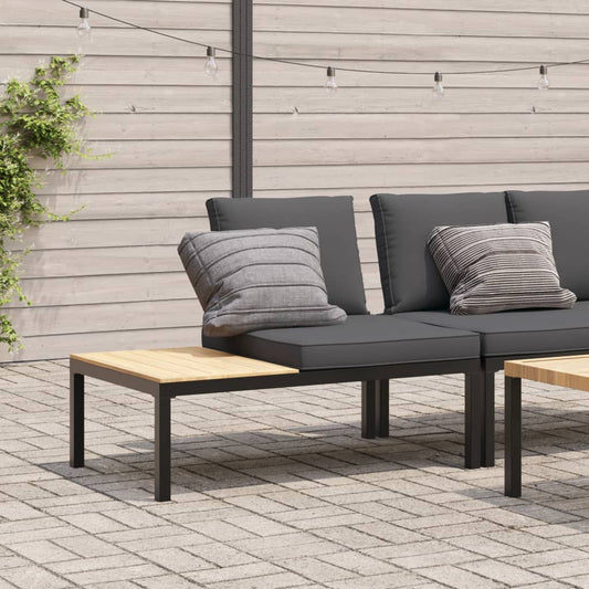 Banc de jardin avec coussin aluminium noir