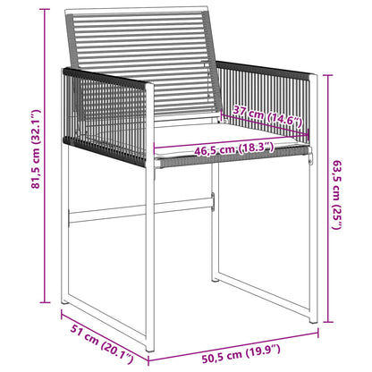 Gartenstühle mit Kissen 4 Stk. Schwarz Poly Rattan