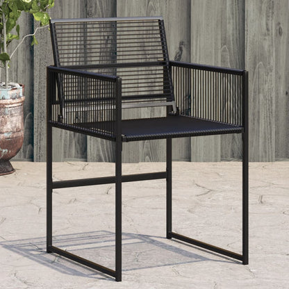 Gartenstühle 4 Stk. Schwarz Poly Rattan