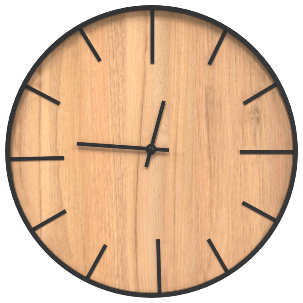 Horloge murale marron Ø39 cm matière fer et bois