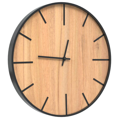 Horloge murale marron Ø39 cm matière fer et bois