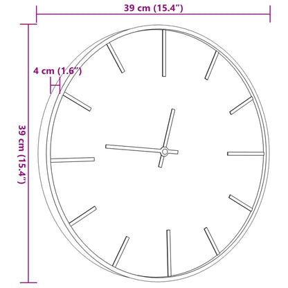 Horloge murale marron Ø39 cm matière fer et bois