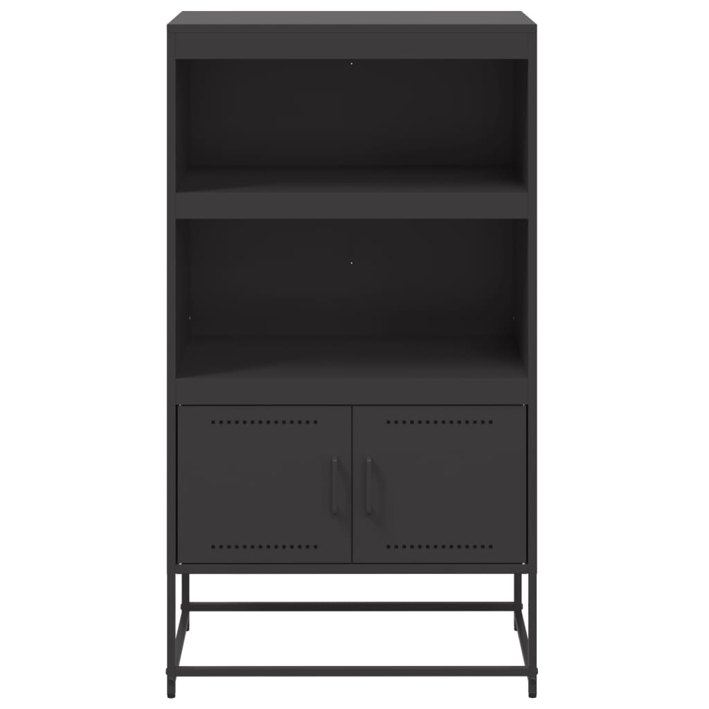 Buffet haut noir 68,5x38,5x123,5 cm en acier