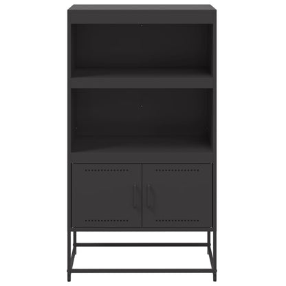 Buffet haut noir 68,5x38,5x123,5 cm en acier