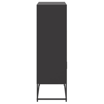 Buffet haut noir 68,5x38,5x123,5 cm en acier