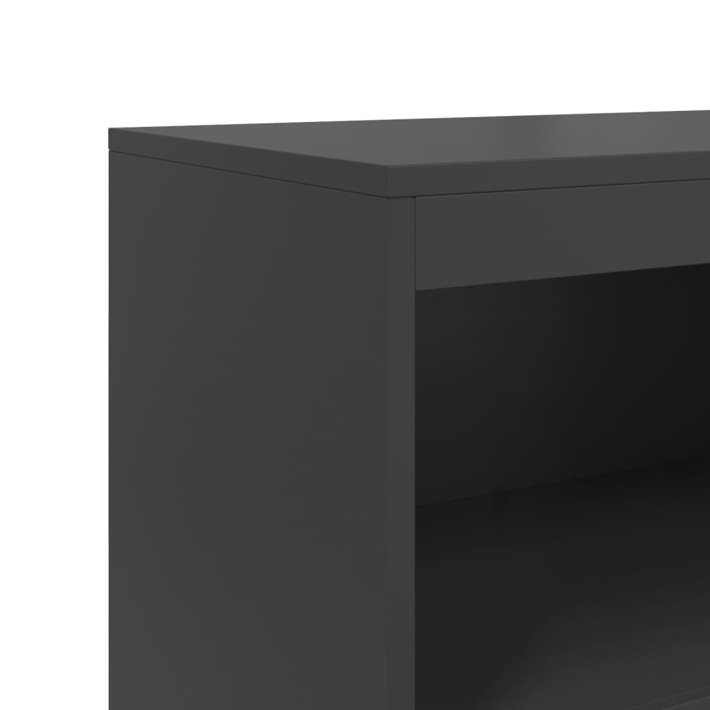 Buffet haut noir 68,5x38,5x123,5 cm en acier