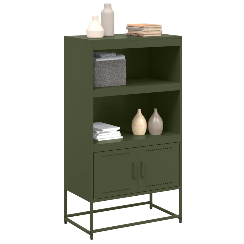 Buffet haut vert olive 68,5x38,5x123,5 cm en acier