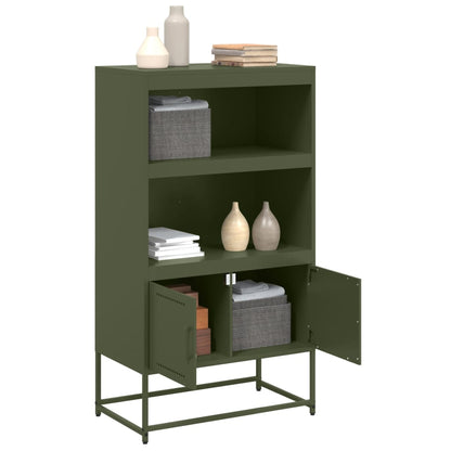 Buffet haut vert olive 68,5x38,5x123,5 cm en acier