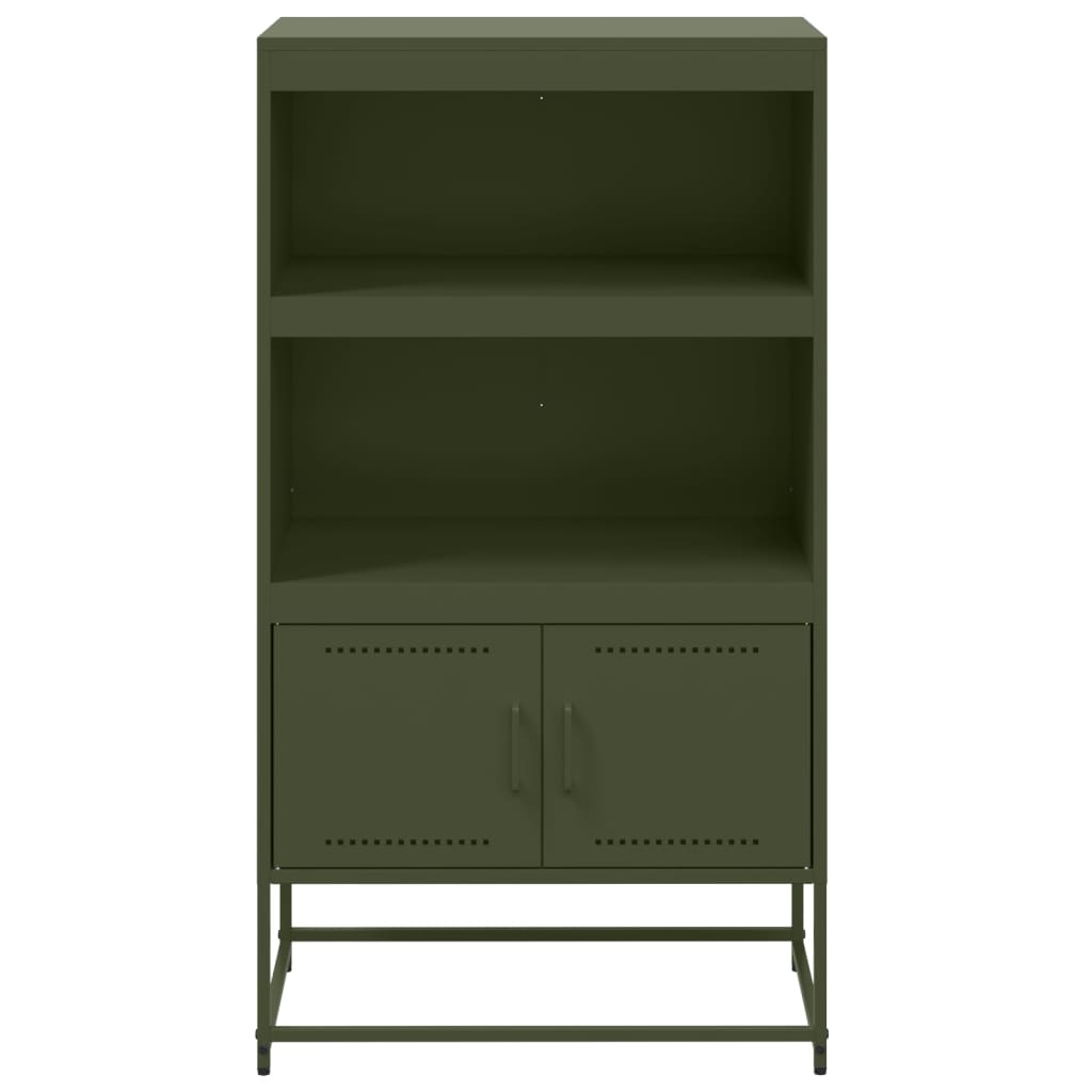 Buffet haut vert olive 68,5x38,5x123,5 cm en acier