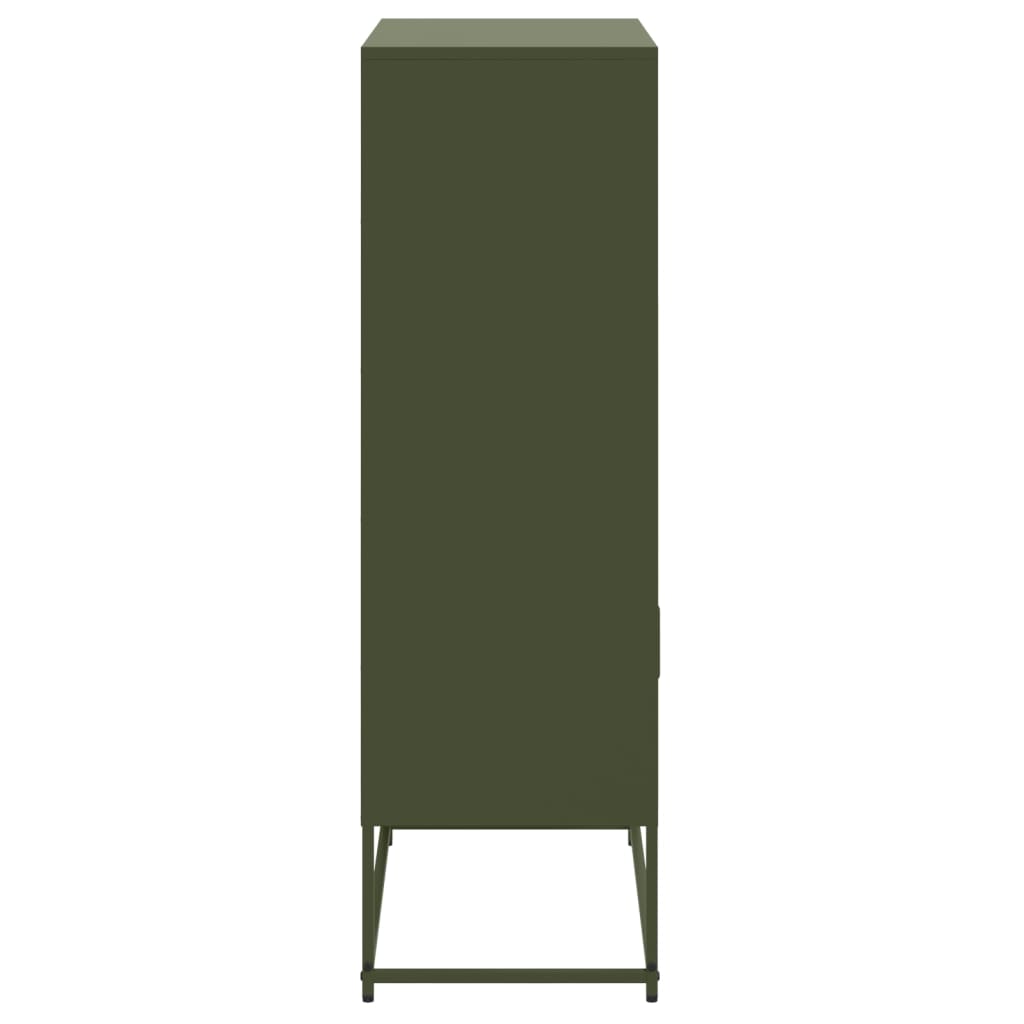 Buffet haut vert olive 68,5x38,5x123,5 cm en acier