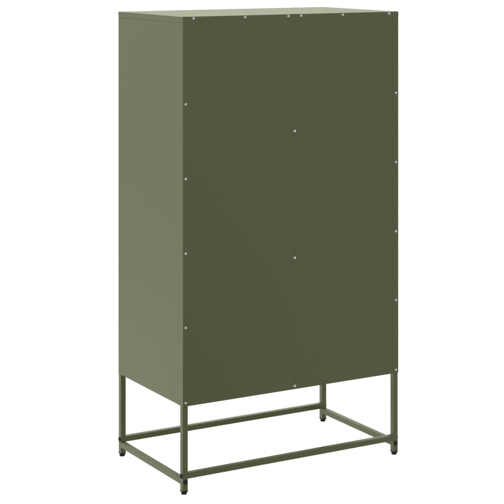 Buffet haut vert olive 68,5x38,5x123,5 cm en acier