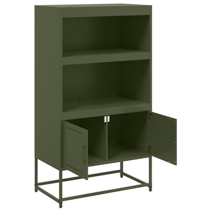 Buffet haut vert olive 68,5x38,5x123,5 cm en acier