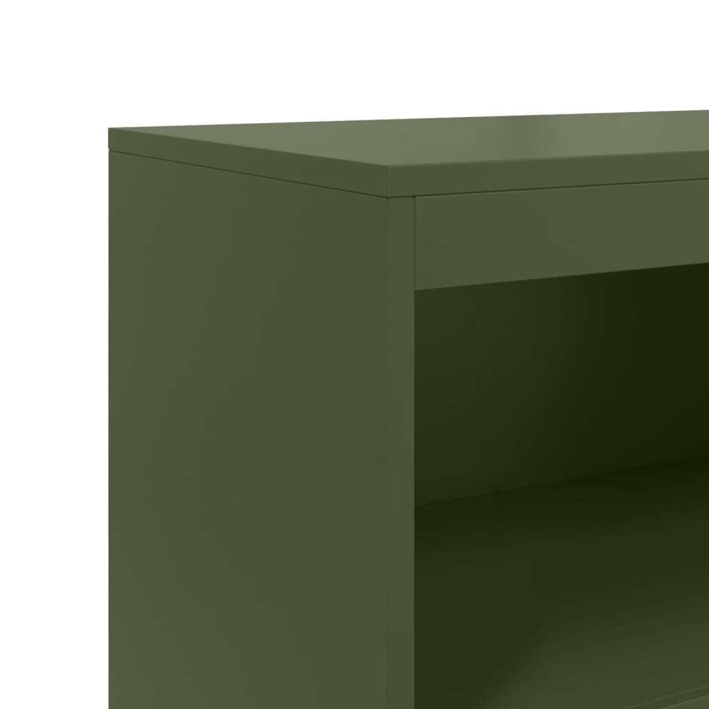 Buffet haut vert olive 68,5x38,5x123,5 cm en acier