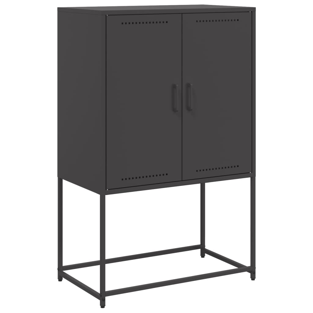 Buffet haut noir 68,5x38,5x107 cm en acier