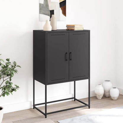 Buffet haut noir 68,5x38,5x107 cm en acier