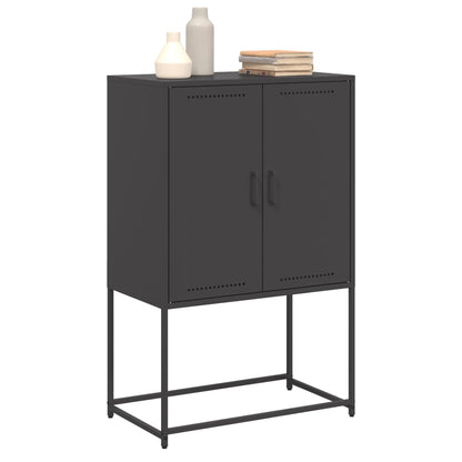 Buffet haut noir 68,5x38,5x107 cm en acier