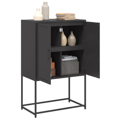 Buffet haut noir 68,5x38,5x107 cm en acier