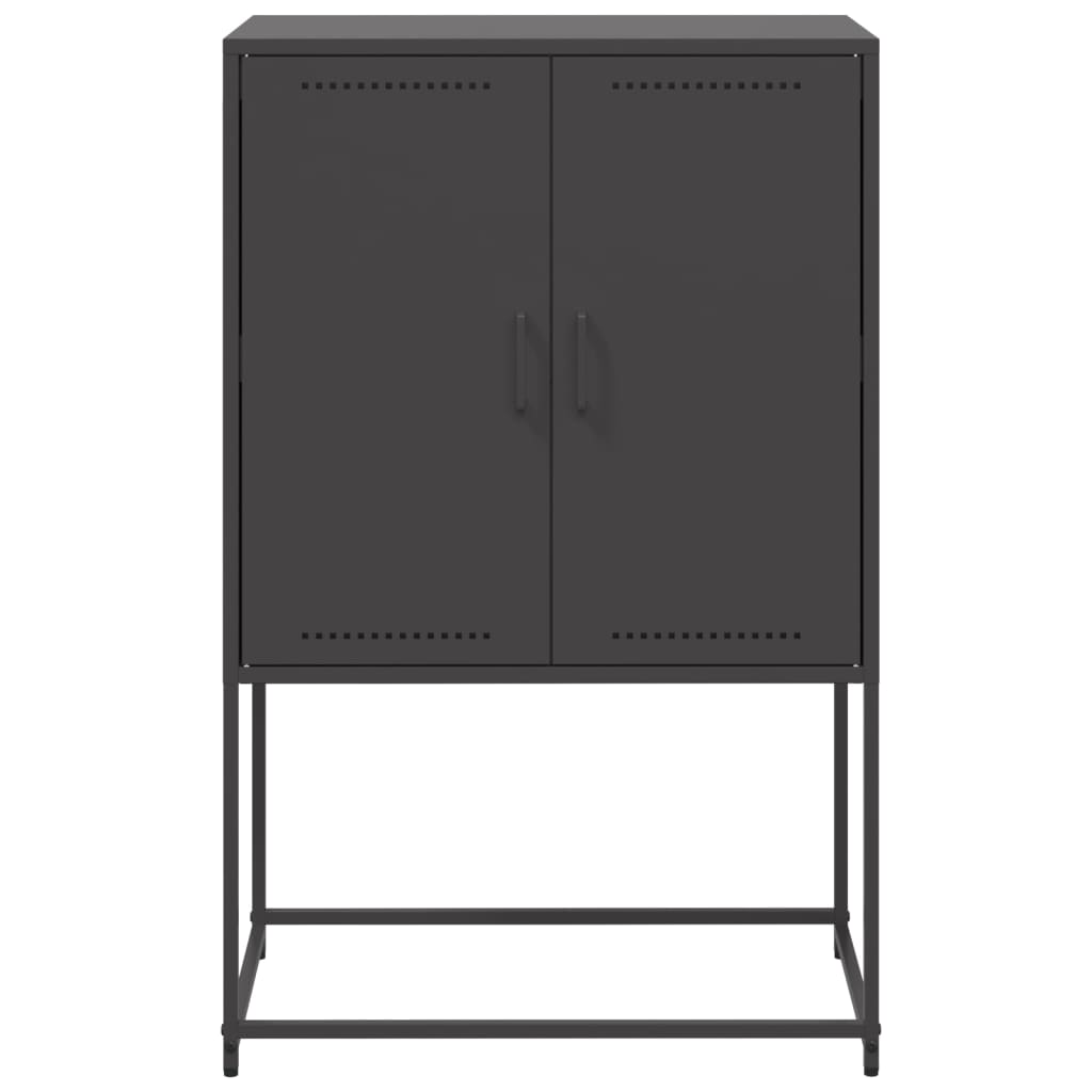 Buffet haut noir 68,5x38,5x107 cm en acier