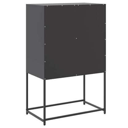 Buffet haut noir 68,5x38,5x107 cm en acier