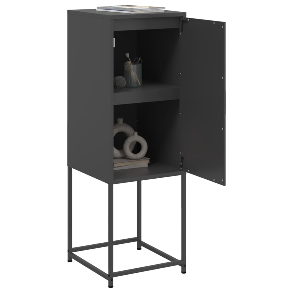 Buffet haut noir 36x39x123 cm en acier