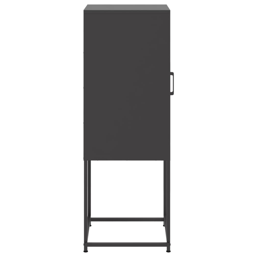 Buffet haut noir 36x39x123 cm en acier