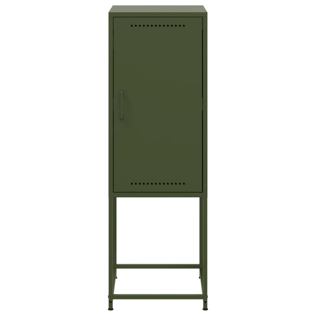 Buffet haut vert olive 36x39x107 cm en acier