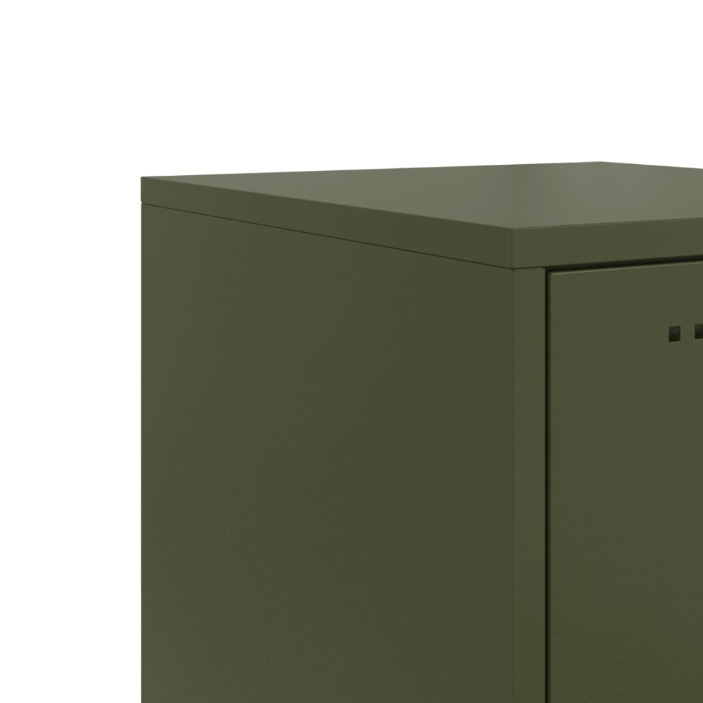 Buffet haut vert olive 36x39x107 cm en acier