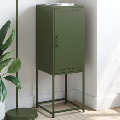 Buffet haut vert olive 36x39x107 cm en acier