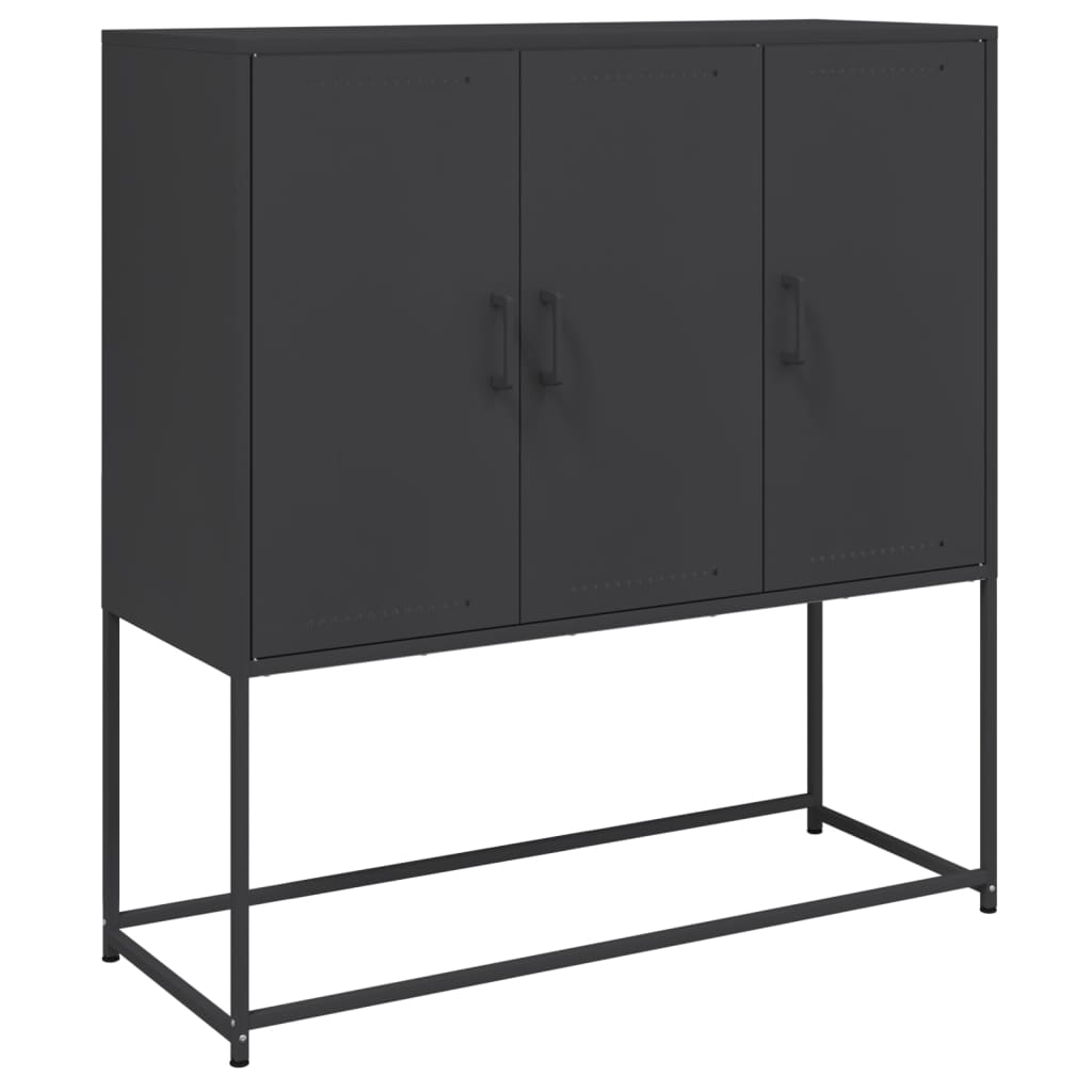 Buffet haut noir 100,5x39x107 cm en acier