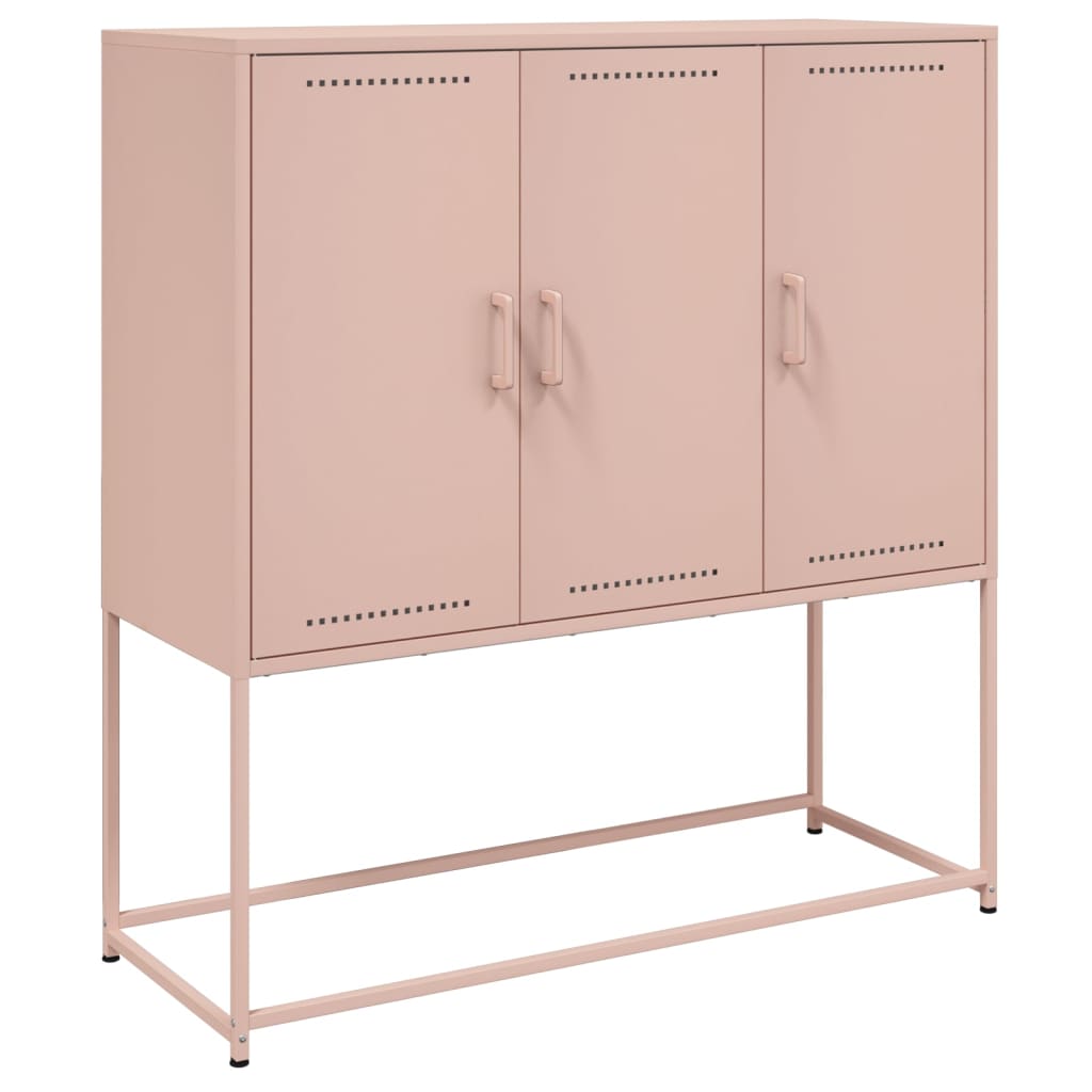 Buffet haut rose 100,5x39x107 cm en acier