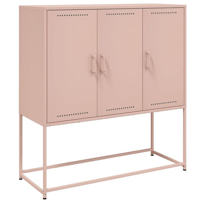 Buffet haut rose 100,5x39x107 cm en acier